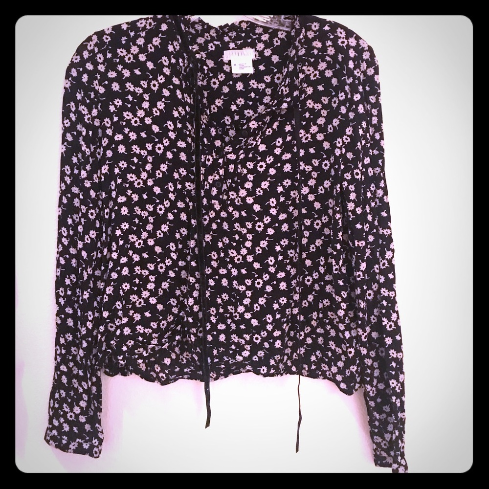 Urban Outfitters black floral work top